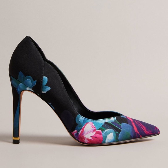 TED BAKER Orlas Floral Satin Court Shoes Pumps Heels Dress Shoes